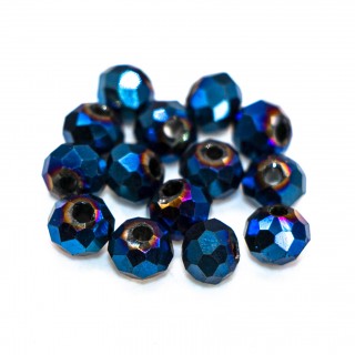 Бусины рондели 4*3мм (синий гальваника непрозрачный)